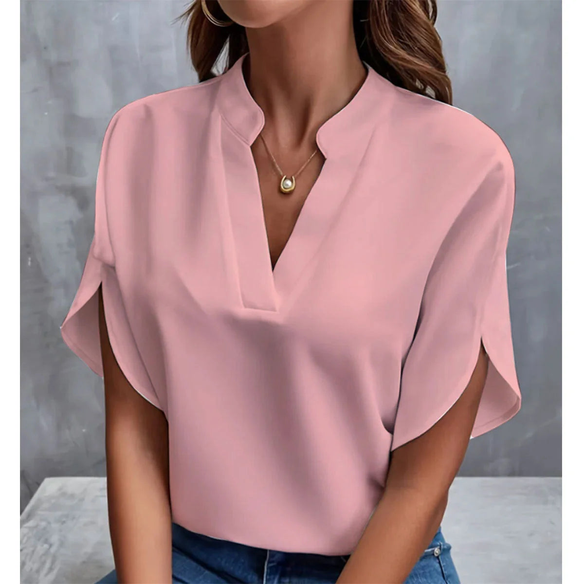 Women's Summer V-neck Chiffon Shirt in Various Colours