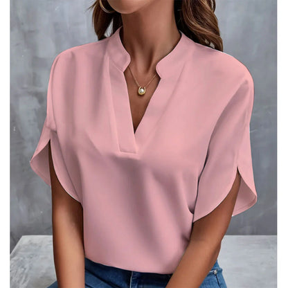Women's Summer V-neck Chiffon Shirt in Various Colours