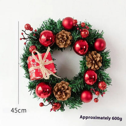 PVC Christmas wreath ring decoration in golden or red colour with rattan-inspired design