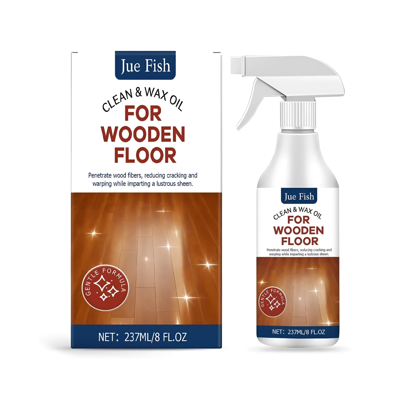 237ml bottle of lemon-scented wood floor polishing spray for laminate and hardwood floors