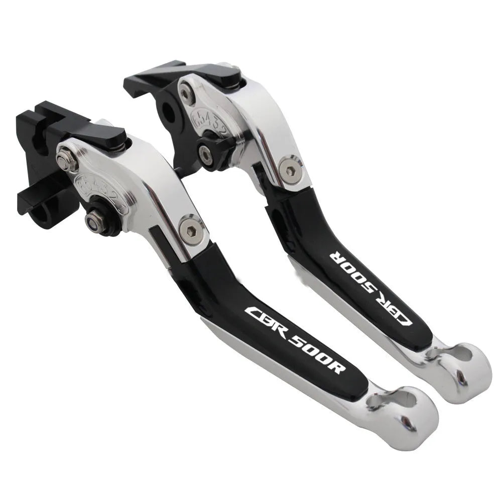 CNC foldable telescopic brake clutch horn levers for Honda CBR500R 2013 onwards, T6061 alloy, anodised, pair
