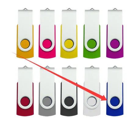 Rotating USB 2.0 flash drive with swivel mechanism in multiple colour options