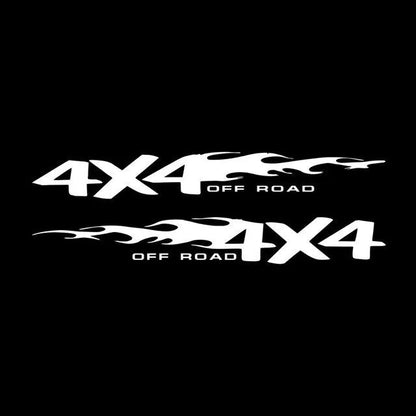 Fire Totem striped cartoon off-road design car body reflective sticker shown in multiple colours and sizes.