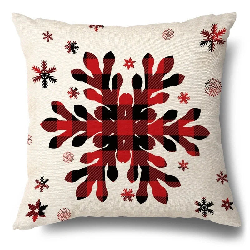Christmas Hugging Pillowcase with flax elk design for festive home decor