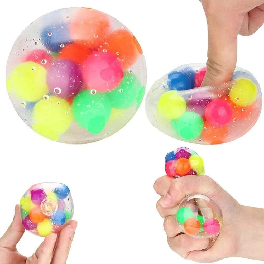 Decompression Vent Grape Ball - 6cm TPR foam stress relief toy in rainbow colors
