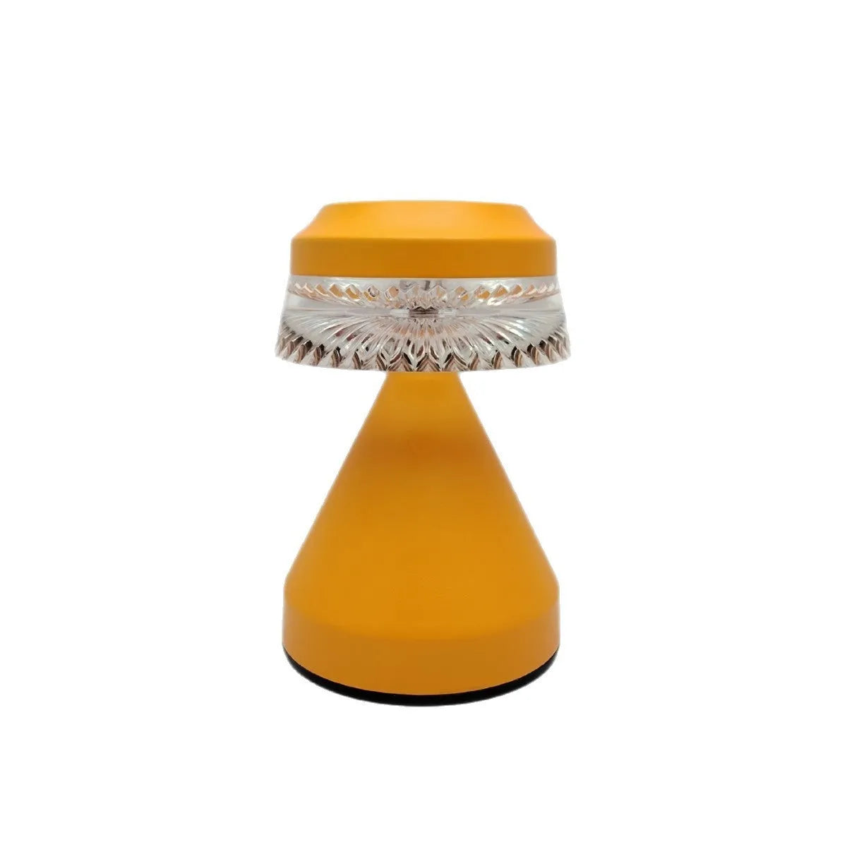 Modern bedside LED charging night light in black, brown, or orange with touch dimming.