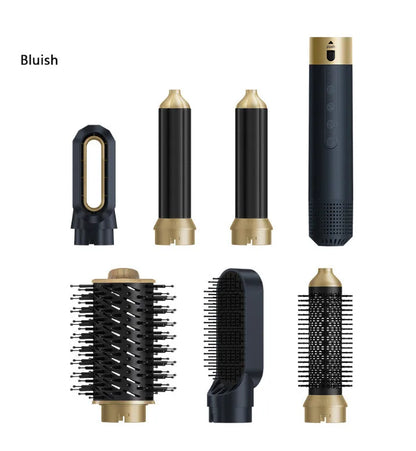 6-in-1 hot air styling comb with leather storage case for curling and straightening hair