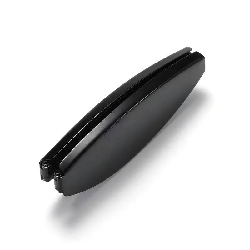Black folding presbyopic glasses for men in a retro style with ring detailing.