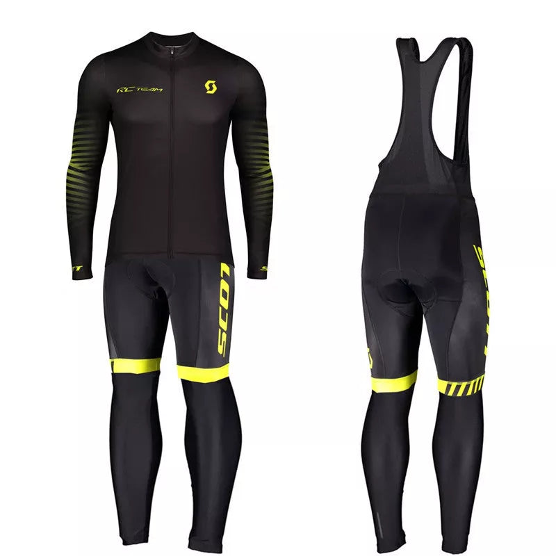 Men's breathable shortsleeved bib cycling jersey suit in various colours for summer rides