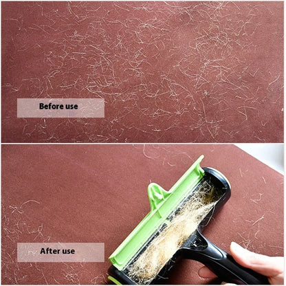 Pet hair lint roller with automatic cleaning function for sofas, showing ABS and polyester brush construction