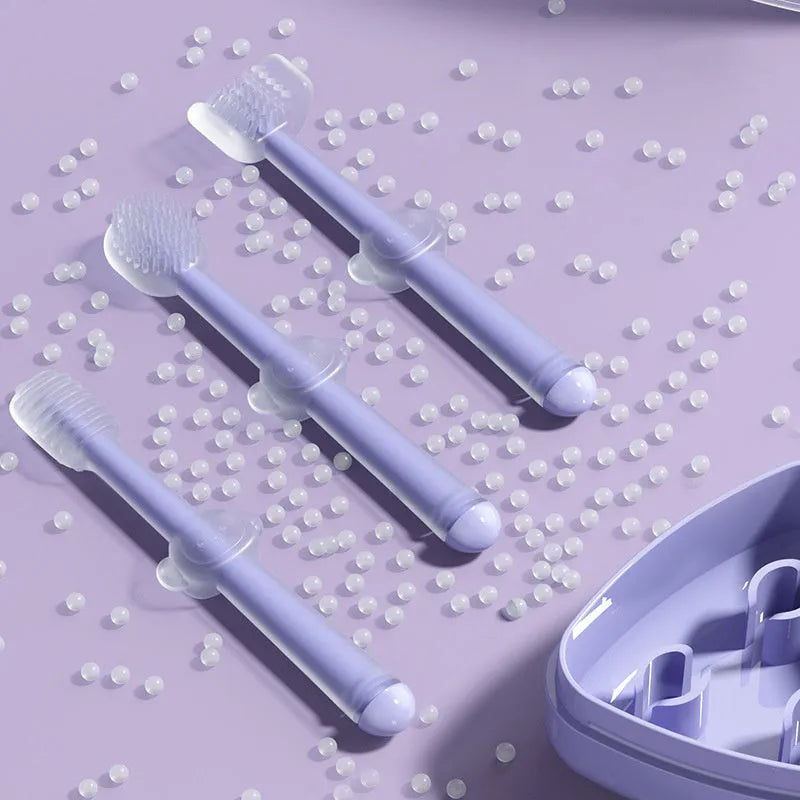 Pet toothbrush silicone cat dog tooth cleaning brush dental care tool purple blue green colour options for tartar bad breath removal teeth hygiene supplies
