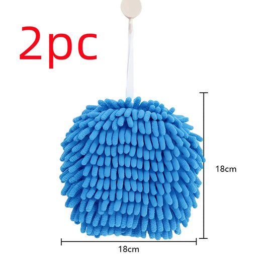 17x17cm blue chenille wiping cloth absorbing water in kitchen sink, 76g lightweight absorbent towel