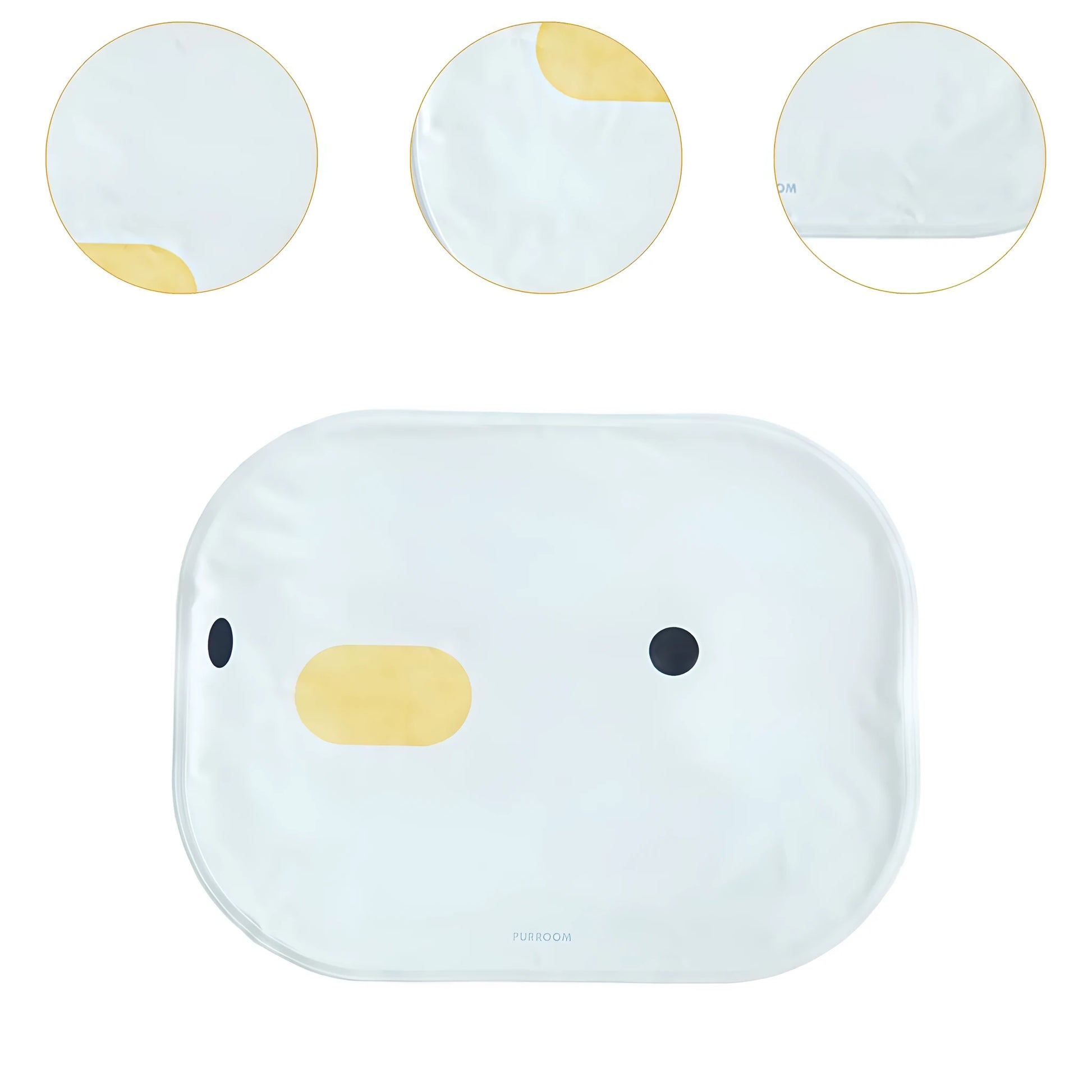 Washable chick-shaped pet cooling mat with non-stick surface for dogs and cats