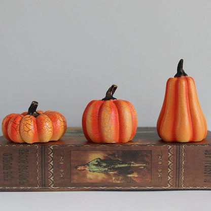 A realistic-looking LED pumpkin lantern with intricate cracks and textures, creating a mesmerizing Halloween decoration.