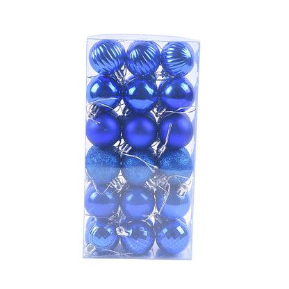 36 Christmas balls in 16 colours including rose gold and champagne gold, 4cm diameter