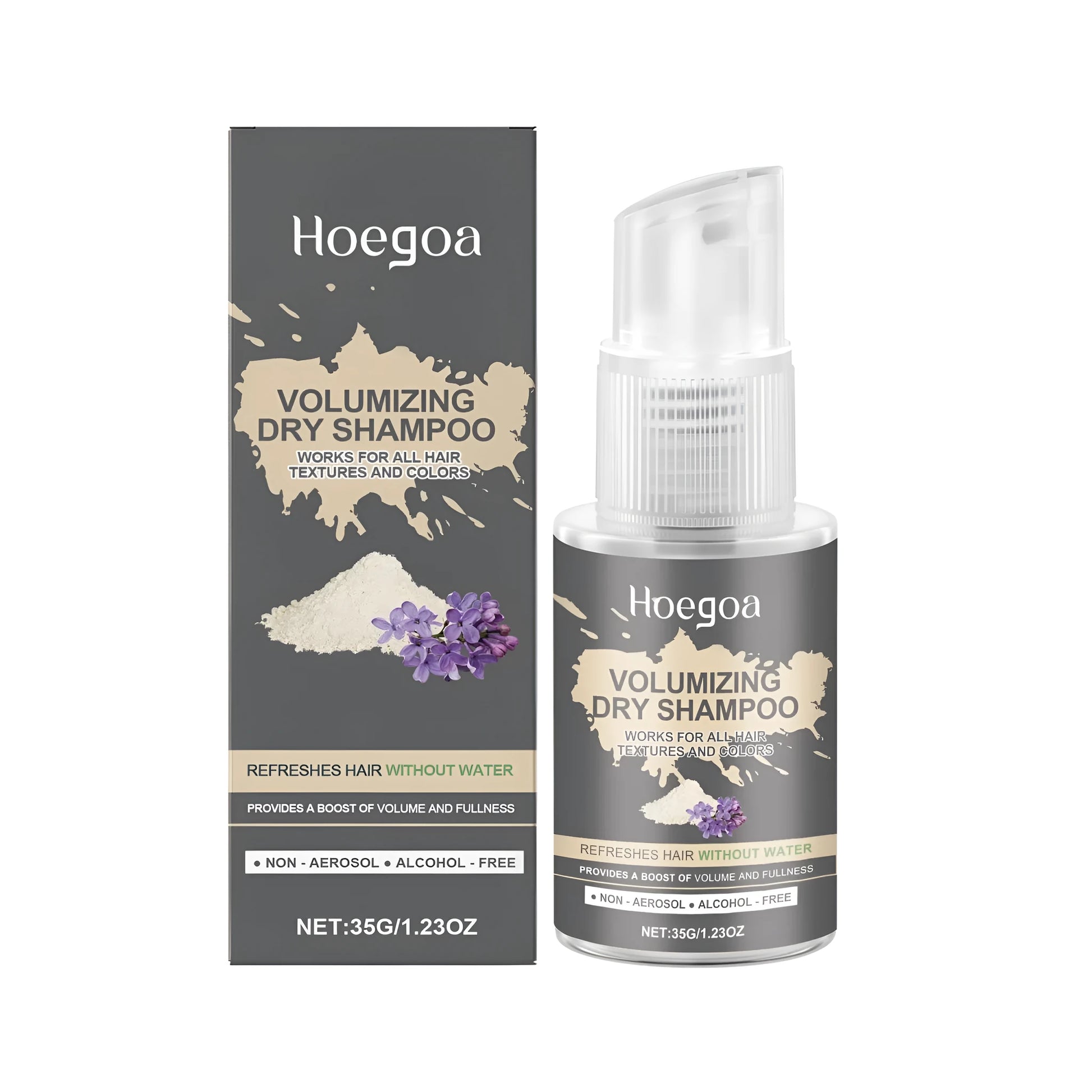 35g can of dry shampoo spray with lavender, rosemary and mint extracts for oily hair roots