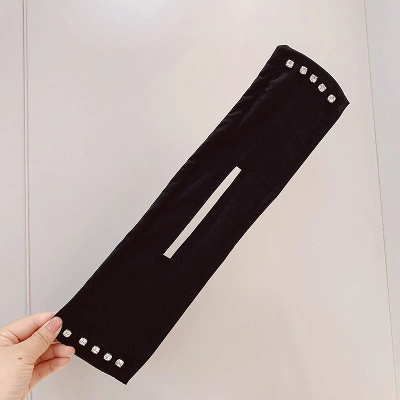 Women's elegant cloth headband with diamond or pearl accents for stylish hairstyles