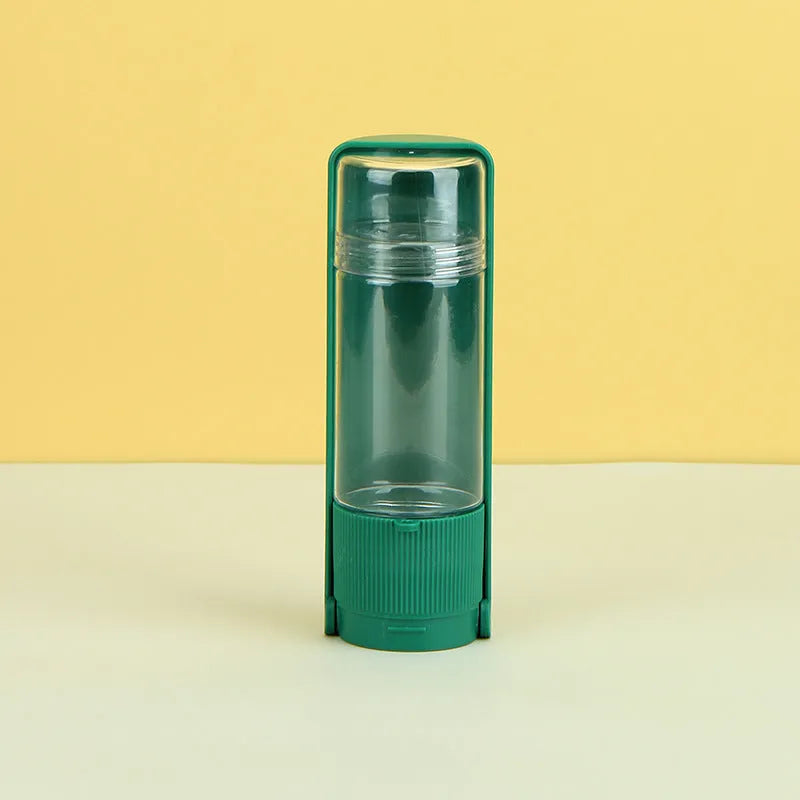 Portable pet water bottle 280ml HIPS with drawer trough, one-click lock, and drawstring, 7.9 x 7.4 x 21.2cm