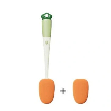 3-in-1 multifunctional cleaning brush set with carrot design for cups and bottles