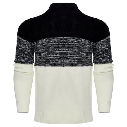 Men's Casual Cable Knit Colour Block Sweater in various colours for stylish comfort
