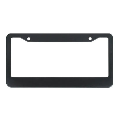 Minimalist aluminium alloy licence plate frame for American Standard cars showing style options.