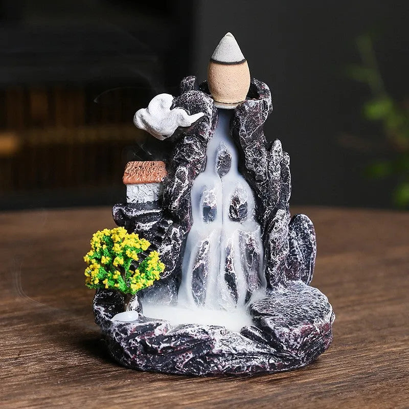 Ceramic incense burner ornament with backflow sandal design in modern style