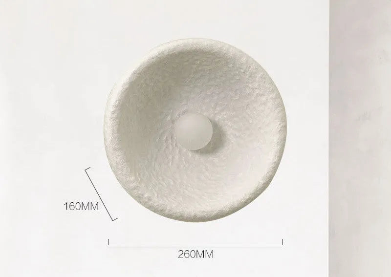 Japanese modern wall lamp with resin shade in three diameter sizes
