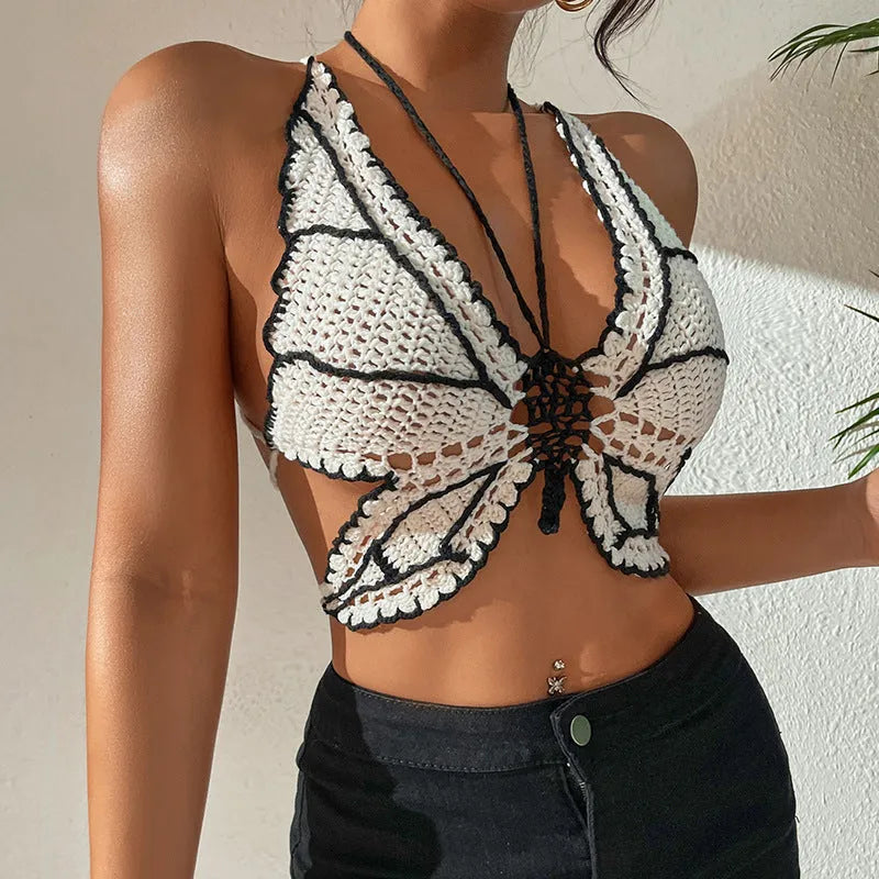 Women's black and white classic bikini swimsuit for swimming and wading sports, acrylic fabric, free size fit with size guide for Asian sizing, black colour two-piece swimwear