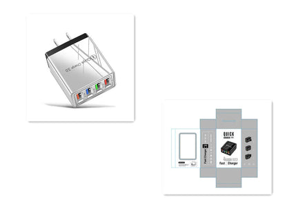 Powerful 4-Port USB Wall Charger with Quick Charge 3.0 for Phones and Tablets