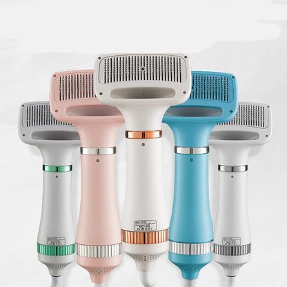 Household dog teddy pet hair dryer grooming tool with adjustable airflow settings and one-key hair removal feature