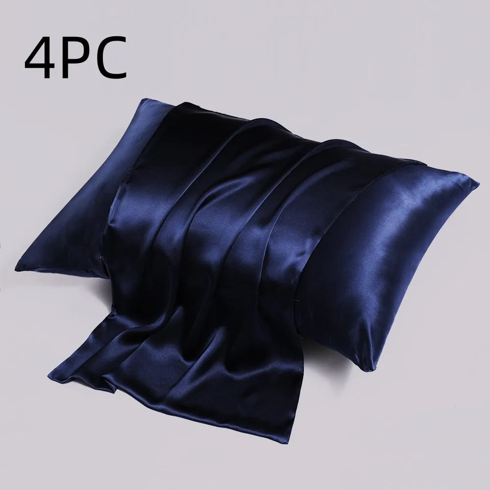 Silk pillowcase with zip closure showing double-sided texture in modern simplicity style