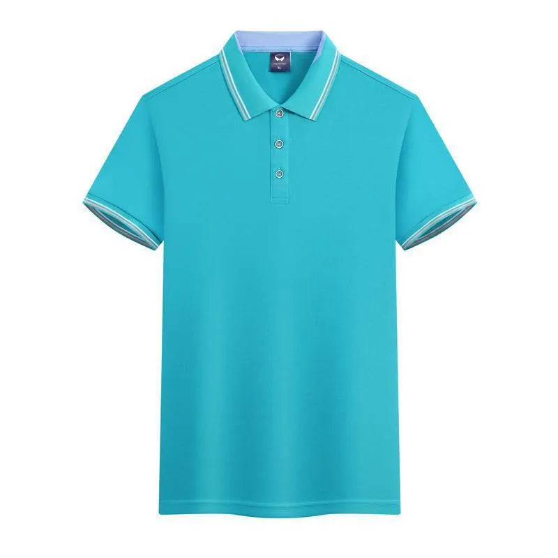 Slim fit ice silk quick-drying polo shirt for work clothes in blue gray colour