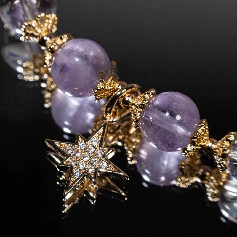 Eight Awn Star Bracelet For Women and Girls Handmade Amethyst Crystal Animal Zodiac Style Elegant Gift Box Present for Employee Welfare Tourism Anniversary Celebration Promotion Opening Ceremony