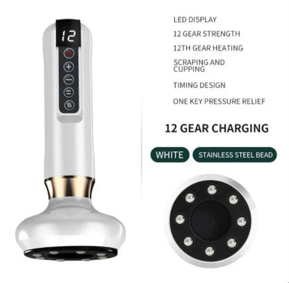 Electric Massage Body Cupping Set with 12 Adjustable Suction Levels, Infrared Heating, and One-Touch Pressure Relief for Relaxation, Slimming, and Anti-Cellulite Benefits