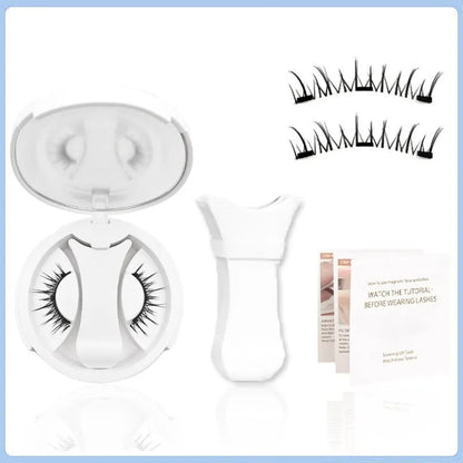 Magnetic suction false eyelashes with integrated soap holder, glue-free artificial fibre, 50g set, 75x75x25mm