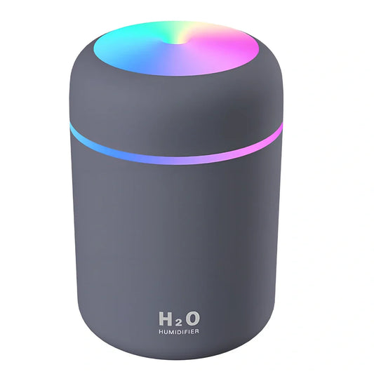 Pink car USB cup humidifier with 300ml tank and colourful lights in cup holder