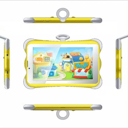 7-inch children's learning tablet in cartoon colours with built-in stand and 3G calling capability