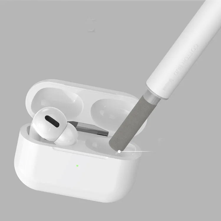 3-in-1 headphone cleaning pen with metal pick, sponge tip and brush for electronic device maintenance