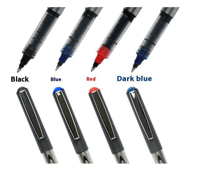 Pack of 12 water-based quick-drying signature pens with 0.5mm tips in assorted ink colours.