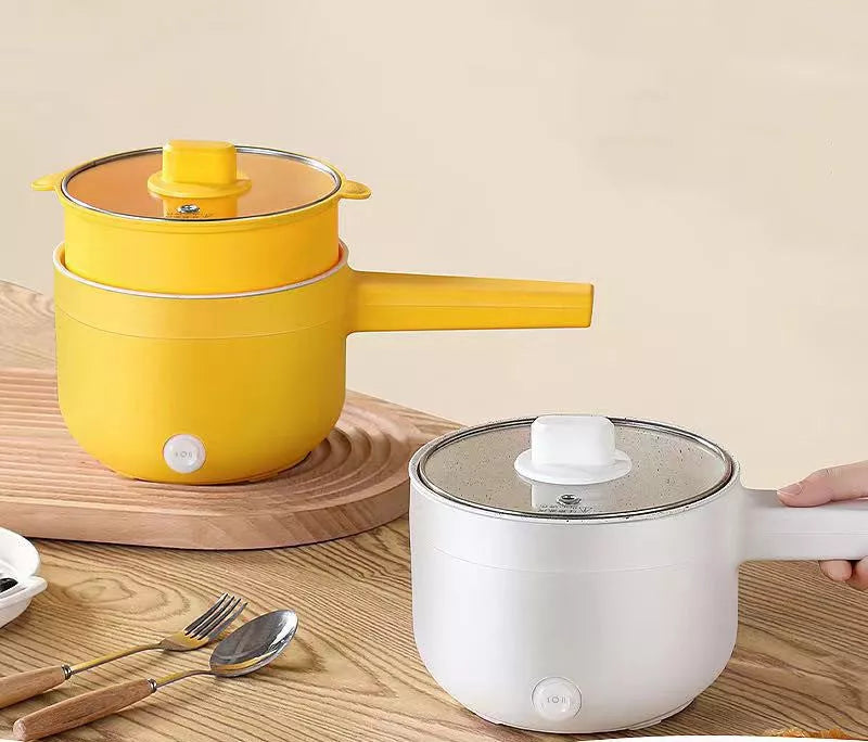 Multifunctional electric cooker with non-stick pot and glass cover