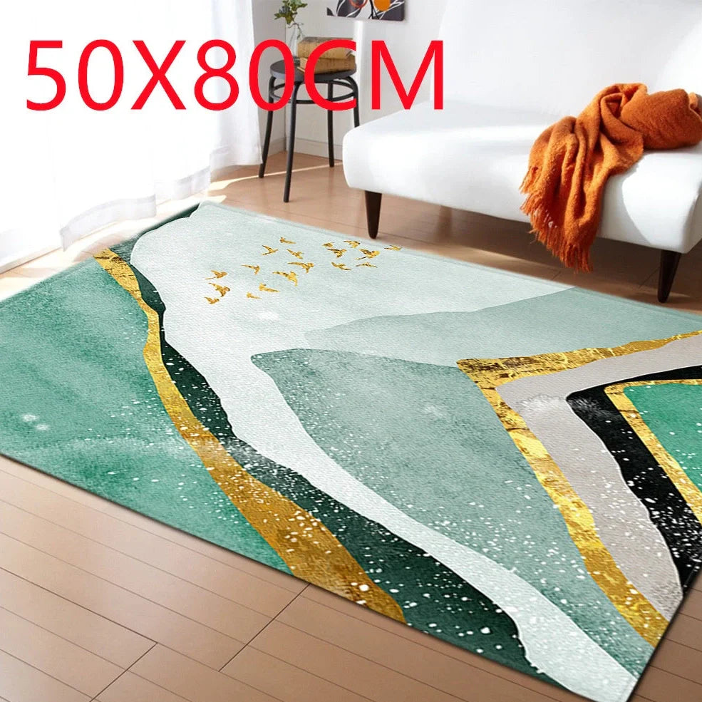 Polyester marble pattern carpet in 121.9x160cm and 50x80cm sizes for floor protection