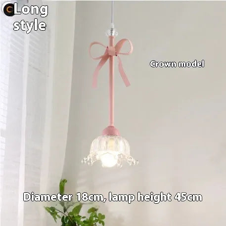 Bow restaurant small pendant lamp in cream style with ceramic or crown shade and LED light source option