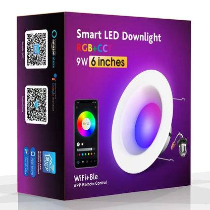 Smart WiFi Bluetooth RGBW colour changing ceiling lamp with American E26 base.
