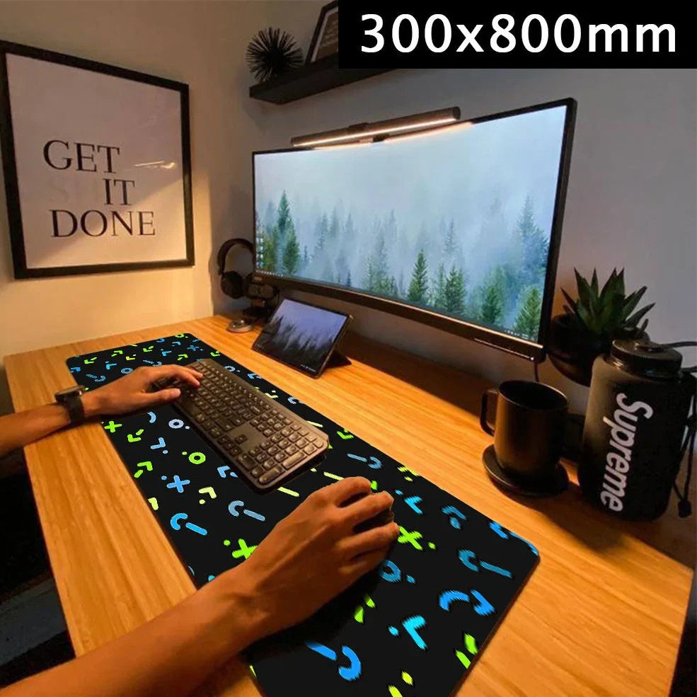Character mouse pad with printed design on rubber surface, available in multiple sizes from 300x600mm to 300x800mm