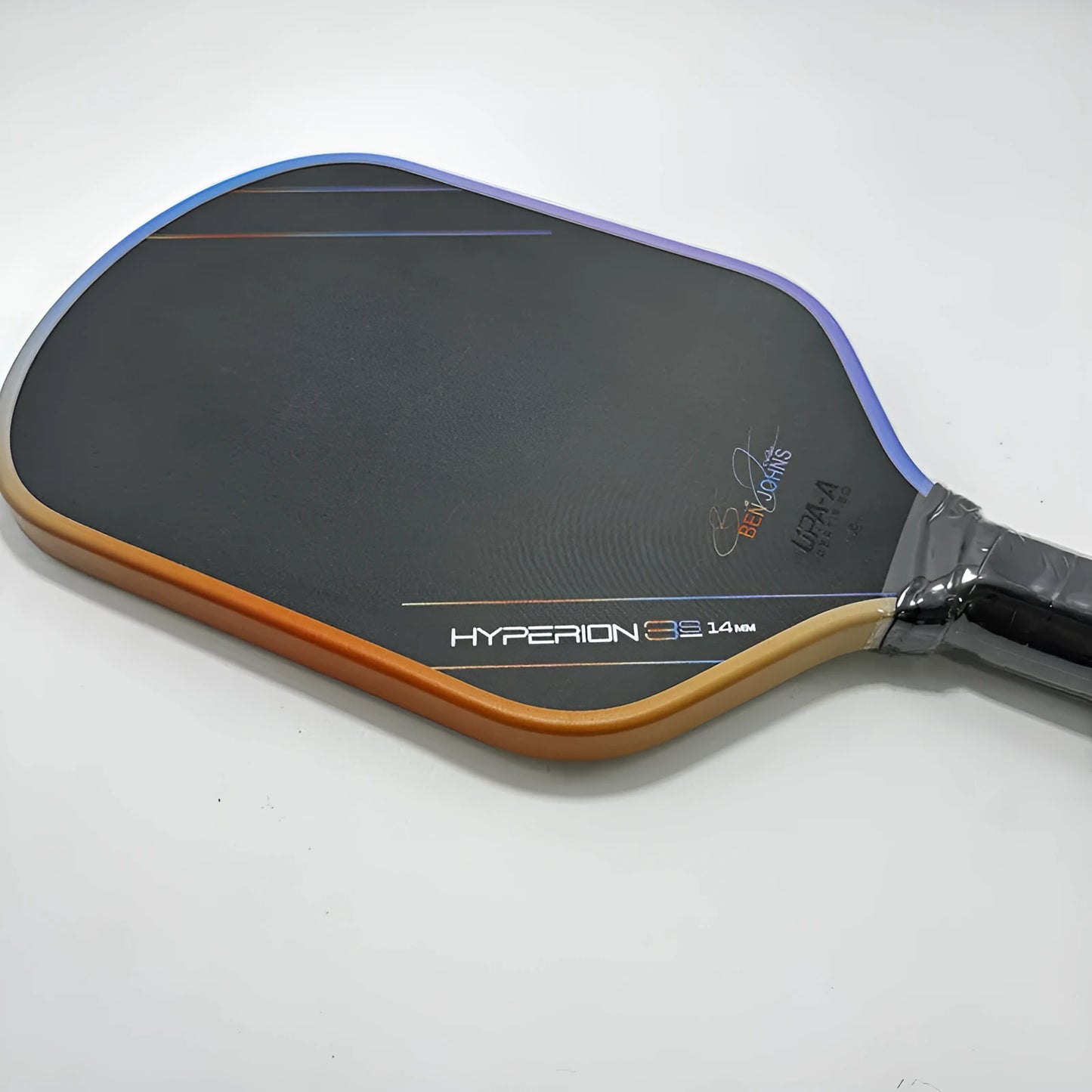Aurora Multicolor Hyperion 3s pickleball racket with carbon fibre frame and honeycomb core construction