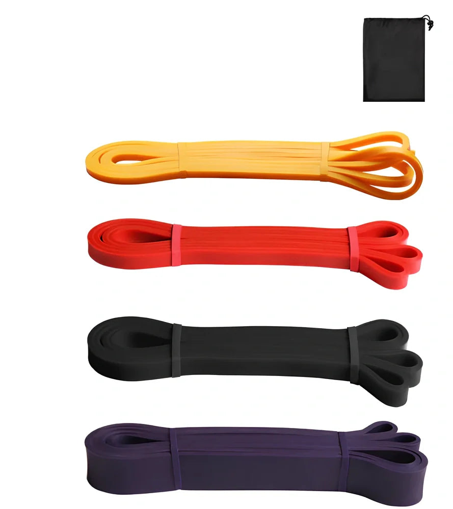 Fashion fitness stretch resistance band showing 2080mm length and multiple width options from 12mm to 45mm