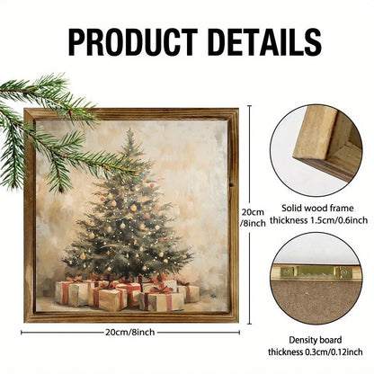 20x20cm double-layer pine wood photo frame for office, temple, or home decoration