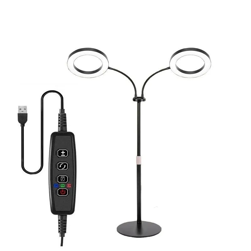 6-inch Angel Ring retractable floor plant grow light with aluminium alloy shell and adjustable stand
