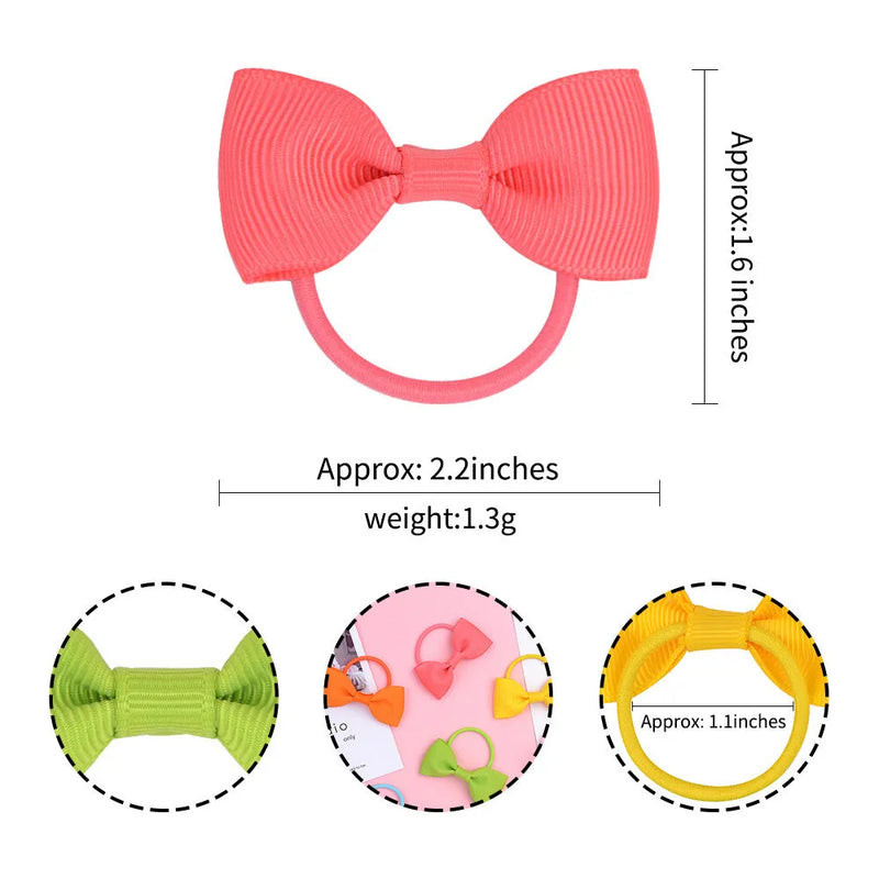 Tiny hair ties with bows for infants and toddlers, 80-piece set with grosgrain ribbon bows on soft elastic bands, multi-coloured baby hair accessories for ponytails and pigtails, 40 colour pairs for baby girls