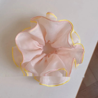 Korean style cloth hairband for women in mint green, pink purple, and orange colour options.